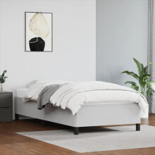 Berkfield Bed Frame without Mattress White 90x190 cm Single Single Faux Leather