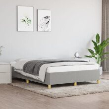 Berkfield Bed Frame without Mattress Light Grey 135x190 cm Double Double Fabric