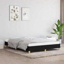 Berkfield Bed Frame without Mattress Black 135x190 cm Double Double Fabric