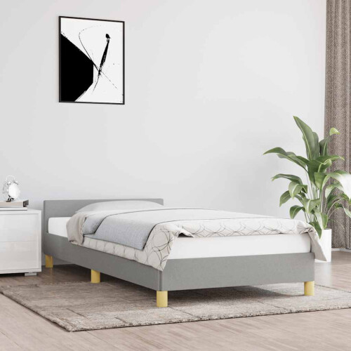 Berkfield Bed Frame without Mattress Light Grey 90x190cm Single Fabric