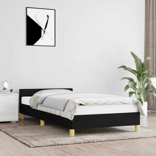 Berkfield Bed Frame without Mattress Black 90x190cm Single Fabric