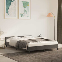 Berkfield Bed Frame without Mattress Dark Grey 180x200cm Super King Velvet
