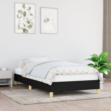 Berkfield Bed Frame without Mattress Black 90x190 cm Single Single Fabric