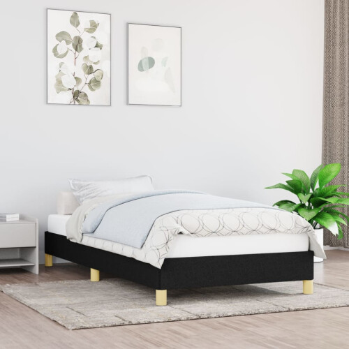 Berkfield Bed Frame without Mattress Black 90x190 cm Single Single Fabric