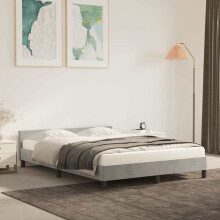 Berkfield Bed Frame without Mattress Light Grey 180x200cm Super King Velvet