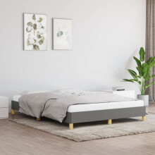 Berkfield Bed Frame without Mattress Dark Grey 135x190 cm Double Double Fabric