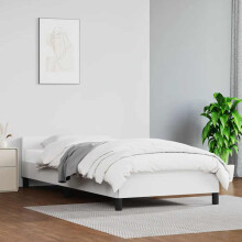 Berkfield Bed Frame without Mattress White 90x190cm Single Faux Leather