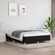 Berkfield Bed Frame without Mattress Black 135x190 cm Double Double Fabric