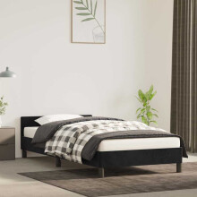 Berkfield Bed Frame without Mattress Black 90x190cm Single Velvet