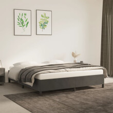 Berkfield Bed Frame without Mattress Dark Grey Super King Velvet