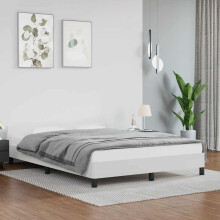 Berkfield Bed Frame without Mattress White 135x190cm Double Faux Leather