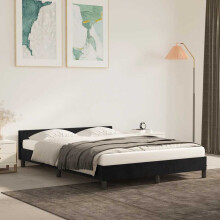 Berkfield Bed Frame without Mattress Black 180x200cm Super King Velvet