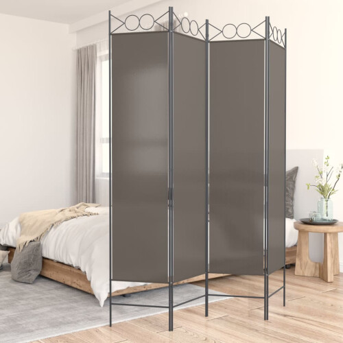 Berkfield 4-Panel Room Divider Anthracite 160x200 cm Fabric