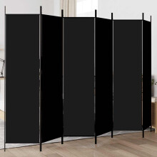 Berkfield 6-Panel Room Divider Black 300x200 cm Fabric