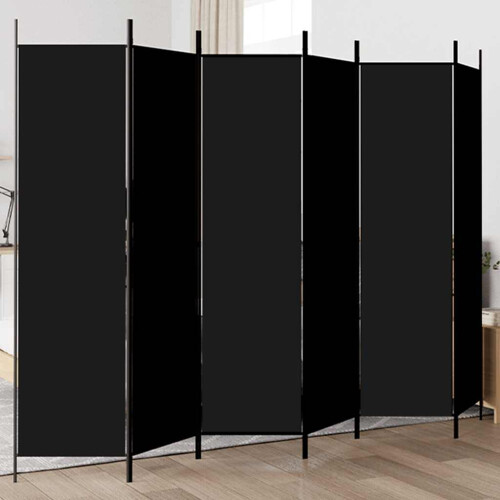Berkfield 6-Panel Room Divider Black 300x200 cm Fabric