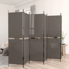 Berkfield 6-Panel Room Divider Anthracite 300x180 cm Fabric
