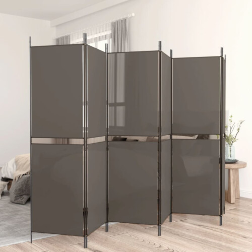 Berkfield 6-Panel Room Divider Anthracite 300x180 cm Fabric