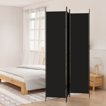 Berkfield 3-Panel Room Divider Black 150x220 cm Fabric