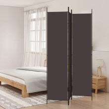 Berkfield 3-Panel Room Divider Brown 150x220 cm Fabric