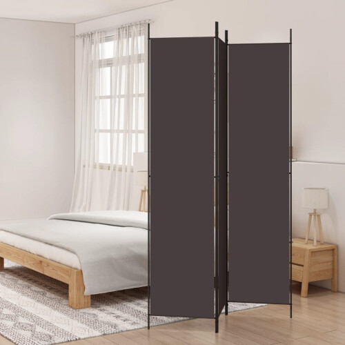 Berkfield 3-Panel Room Divider Brown 150x220 cm Fabric