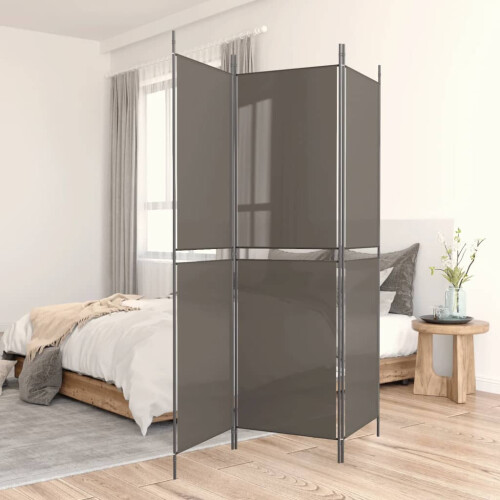 Berkfield 3-Panel Room Divider Anthracite 150x200 cm Fabric
