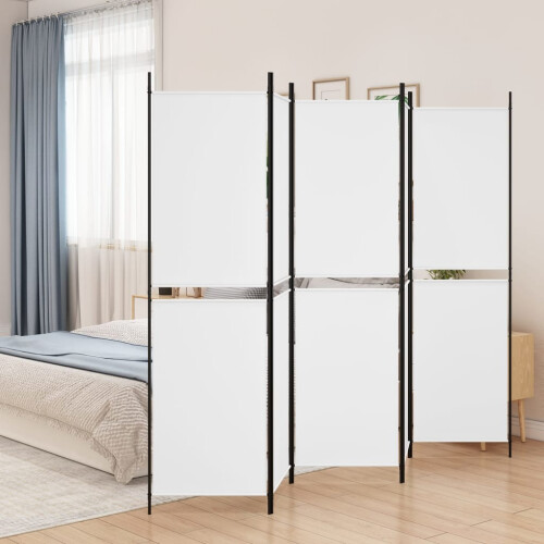 Berkfield 5-Panel Room Divider White 250x200 cm Fabric
