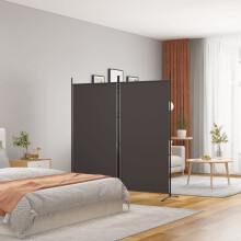 Berkfield 2-Panel Room Divider Brown 175x180 cm Fabric