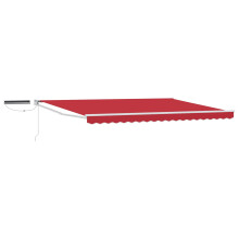 Berkfield Electric Retractable Awning Red and White 4 x 3 m