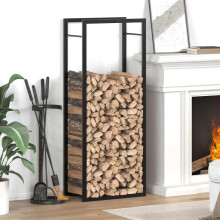 Berkfield Firewood Rack Matt Black 50x28x132 cm Steel