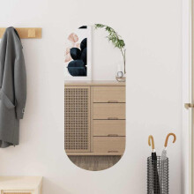 Berkfield Wall Mirror 30x70 cm Glass Oval