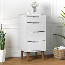 Berkfield Drawer Cabinet MOLDE White 40x35x82 cm Solid Wood Pine