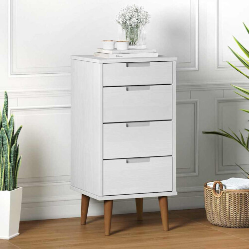 Berkfield Drawer Cabinet MOLDE White 40x35x82 cm Solid Wood Pine