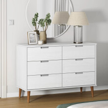 Berkfield Drawer Cabinet MOLDE White 113x40x80 cm Solid Wood Pine