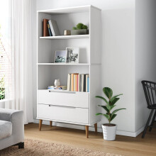 Berkfield Bookcase MOLDE White 85x35x170,5 cm Solid Wood Pine
