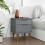 Berkfield Bedside Cabinet MOLDE Grey 40x35x48 cm Solid Wood Pine 1