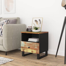 Berkfield Bedside Cabinet Solid Wood Reclaimed&Engineered Wood