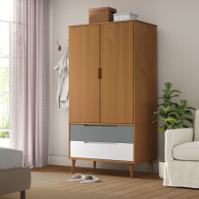Berkfield Wardrobe MOLDE Brown 90x55x175 cm Solid Wood Pine