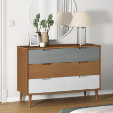 Berkfield Drawer Cabinet MOLDE Brown 113x40x80 cm Solid Wood Pine