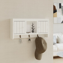 Berkfield Key Cabinet White 40x8.5x20 cm Engineered Wood&Steel