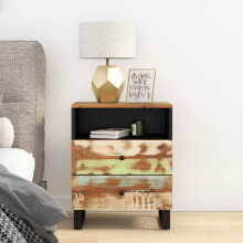 Berkfield Bedside Cabinet 50x33x62cm Solid Wood Reclaimed&Engineered Wood