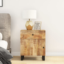 Berkfield Bedside Cabinet 50x33x60 cm Solid Wood Mango&Engineered Wood