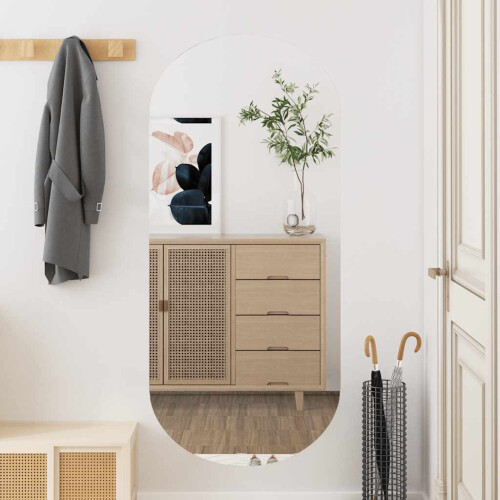 Berkfield Wall Mirror 45x100 cm Glass Oval