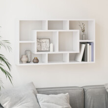 Berkfield Wall Display Shelf 8 Compartments High Gloss White