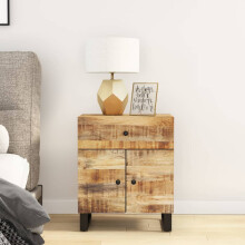 Berkfield Bedside Cabinet 50x33x60 cm Solid Wood Mango&Engineered Wood