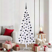 Berkfield Artificial Christmas Tree with Stand White 180 cm PVC and Steel