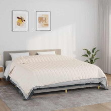 Berkfield Weighted Blanket Light Cream 220x260 cm 11 kg Fabric