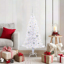 Berkfield Artificial Christmas Tree with Stand White 120 cm PVC and Steel
