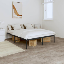 Berkfield Metal Bed Frame without Mattress Black 150x200cm