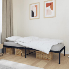 Berkfield Metal Bed Frame without Mattress Black 80x200cm