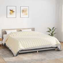 Berkfield Weighted Blanket Light Cream 235x290 cm 11 kg Fabric